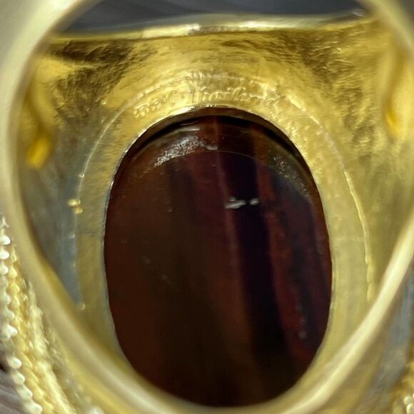 Reddish Brown Faceted Cabochon Sheila Fajl GLOW Statement Cocktail Ring 10 - Picture 6 of 15